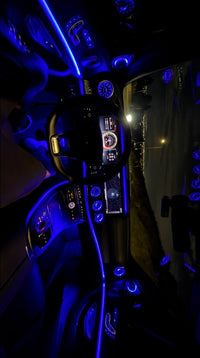 Mercedes-Benz W213 blue ambient interior wide view